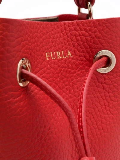 Shop Furla Stacy Bucket Bag In Red