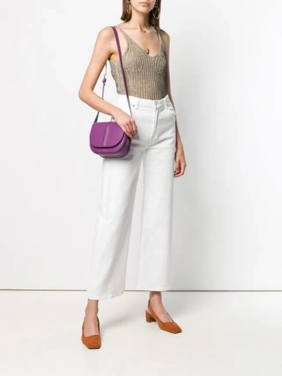 Shop Apc Foldover Top Shoulder Bag In Purple