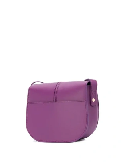 Shop Apc Foldover Top Shoulder Bag In Purple