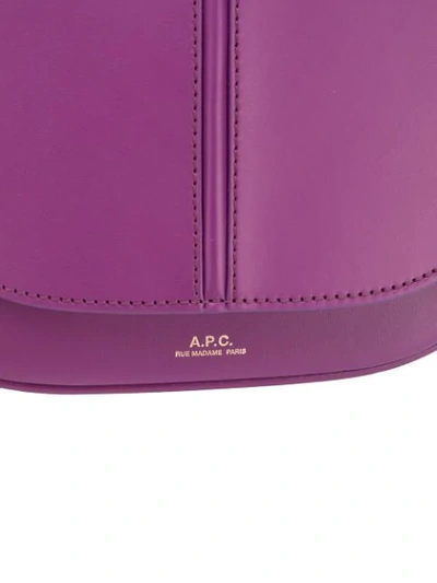 Shop Apc Foldover Top Shoulder Bag In Purple