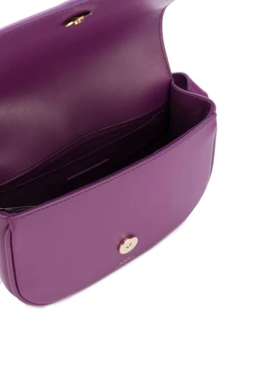 Shop Apc Foldover Top Shoulder Bag In Purple