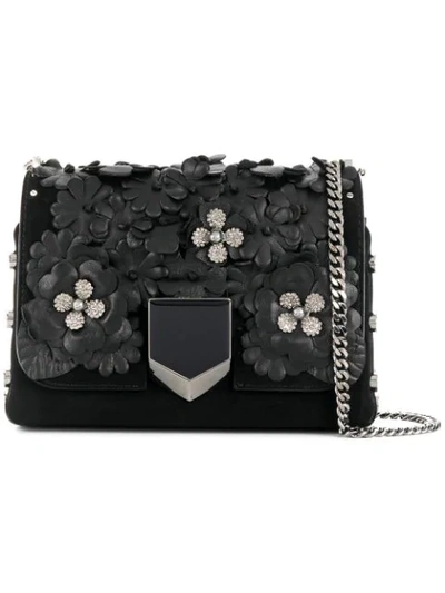 Shop Jimmy Choo Lockett Petite Floral Shoulder Bag - Black