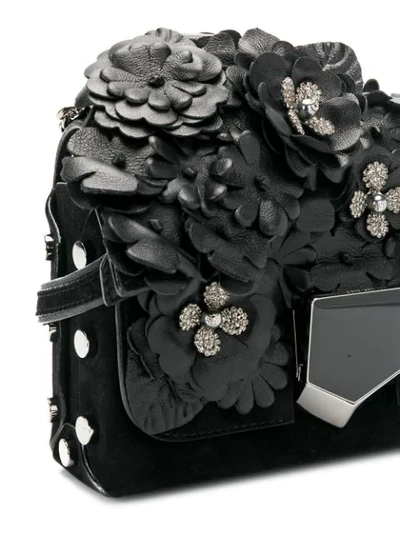 Shop Jimmy Choo Lockett Petite Floral Shoulder Bag - Black