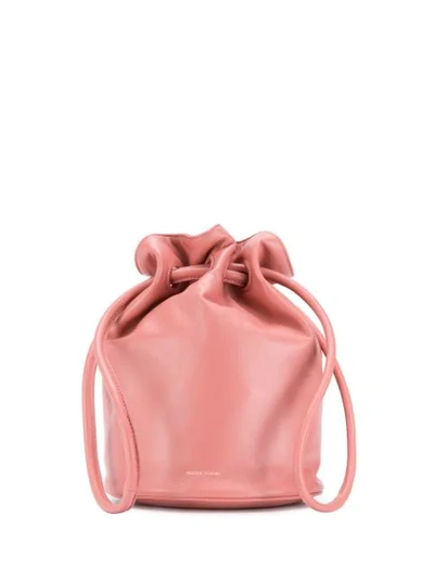 Shop Mansur Gavriel Drawstring Bucket Bag In Pink