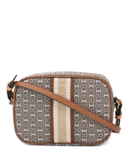 Shop Tory Burch Gemini Link Canvas Mini Bag In Brown