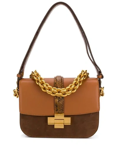 Shop N°21 Chain Shoulder Bag In Brown