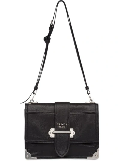 Shop Prada Cahier Shoulder Bag In Black