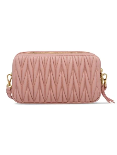 Shop Miu Miu Matelassé Mini Bag In Pink