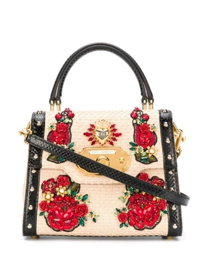 Shop Dolce & Gabbana Medium Welcome Bag In Neutrals