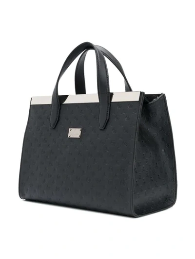 Shop Philipp Plein Logo Embossed Tote Bag - Black