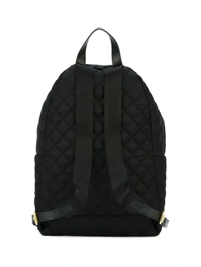 Shop Moschino Quilted Backpack In Black