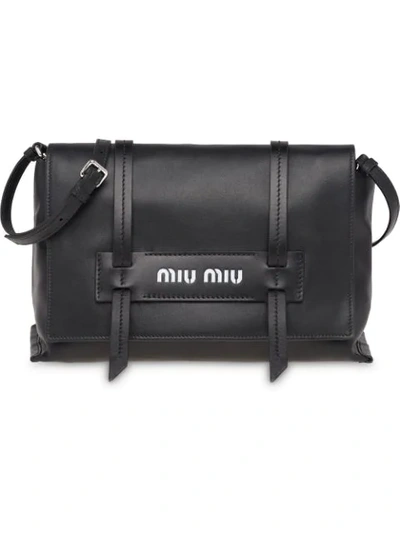 Shop Miu Miu Grace Lux Shoulder Bag In Black