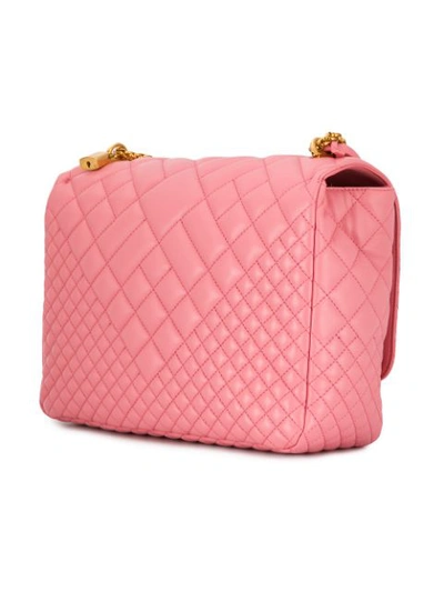 Shop Versace Icon Quilted Shoulder Bag In Pink