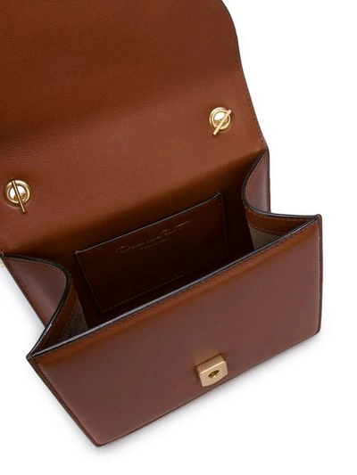 Shop Oscar De La Renta Tro Mini Crossbody Bag In Brown
