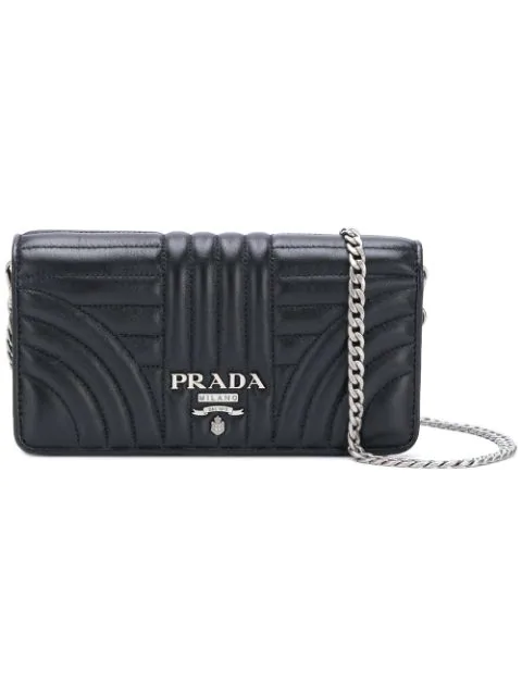 prada logo quilted shoulder bag