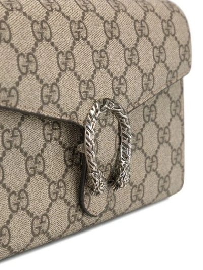 Shop Gucci Logo Print Crossbody Bag In Neutrals