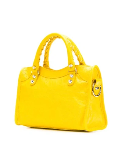 Shop Balenciaga Classic Mini City Bag In Yellow