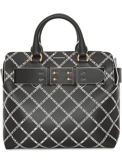 Shop Burberry The Small Perforated Link Leather Belt Bag In Black