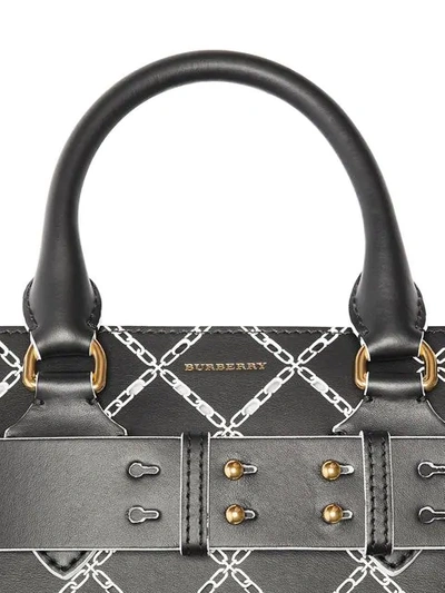 Shop Burberry The Small Perforated Link Leather Belt Bag In Black