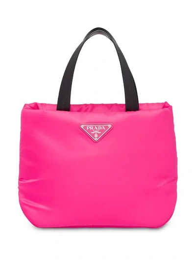 Prada Nylon Small Zip Tote Bag In Pink