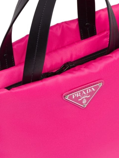 Shop Prada Small Nylon Tote In Pink