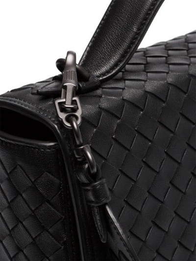 Shop Bottega Veneta Black Leather Alumna Shoulder Bag