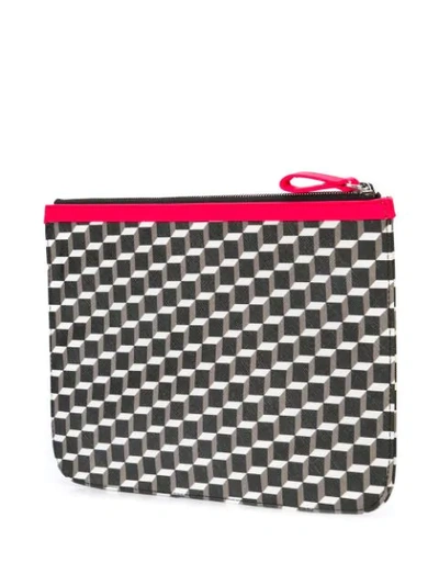 Shop Pierre Hardy Geometric Print Clutch In Grey