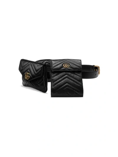 Shop Gucci Gg Marmont Matelassé Belt Bag In 1000 Black