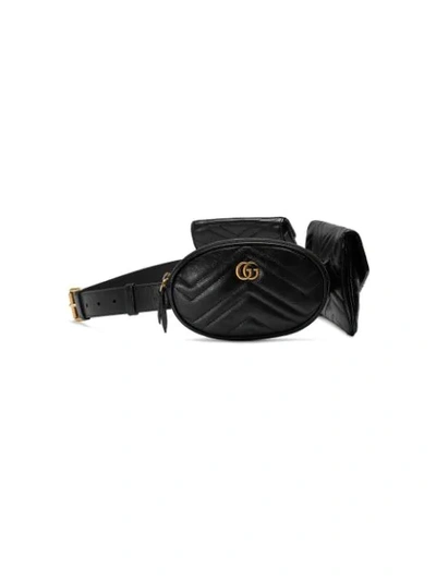 Shop Gucci Gg Marmont Matelassé Belt Bag In 1000 Black