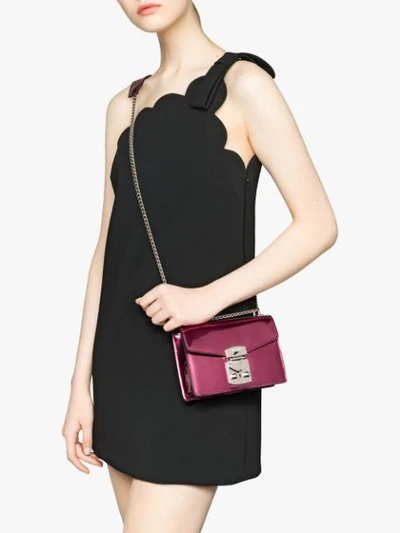 Shop Miu Miu Miu Confidential Metallic Shoulder Bag In Pink