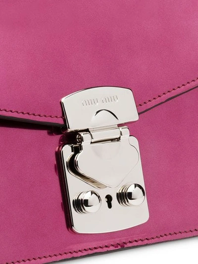 Shop Miu Miu Miu Confidential Metallic Shoulder Bag In Pink