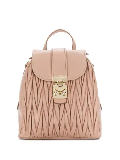 Shop Miu Miu Matelassé Backpack - Pink