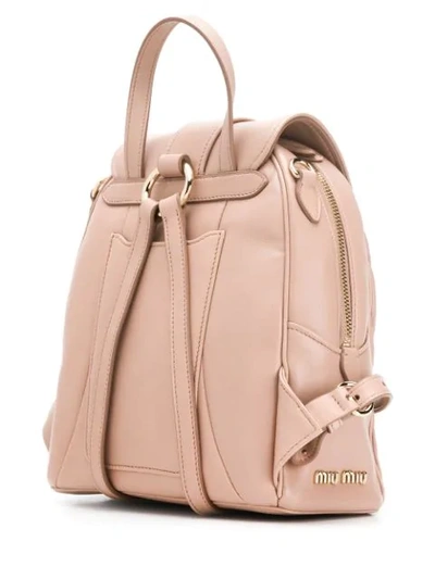 Shop Miu Miu Matelassé Backpack - Pink