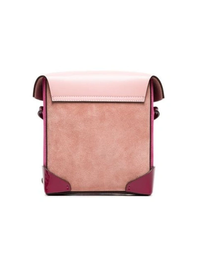 Shop Manu Atelier Pink And Red Mini Pristine Leather Cross Body Bag