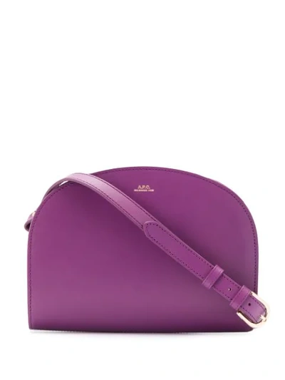 Shop Apc Engraved Logo Clutch Bag In Purple