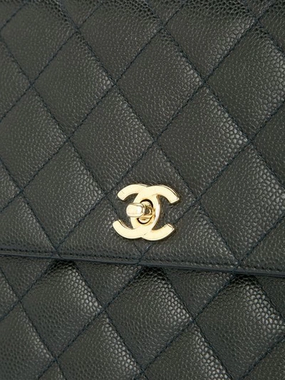 Pre-owned Chanel 2002-2003 Quilted Cc Logo Handbag In Black