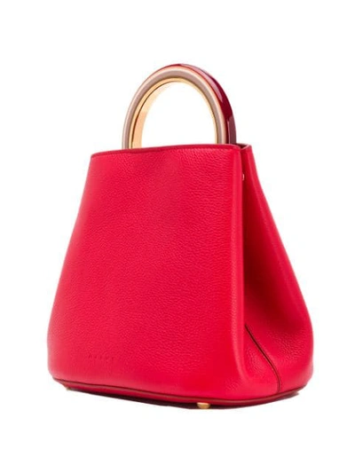 Shop Marni Textured Tote Bag In Red