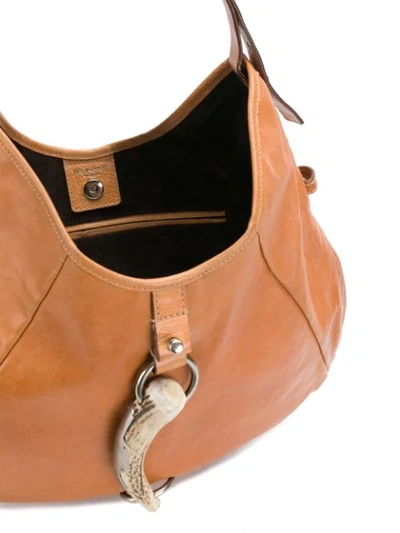 Pre-owned Saint Laurent Bone Detail Shoulder Bag In Brown