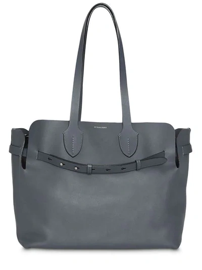 Shop Burberry The Medium Soft Leather Belt Bag In Grey