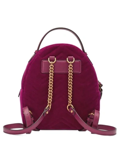 Shop Gucci Gg Marmont Velvet Backpack In Pink