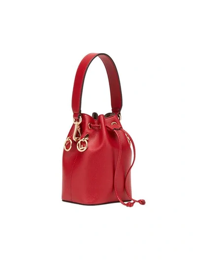 Shop Fendi Mini Mon Tresor Bucket Bag In Red