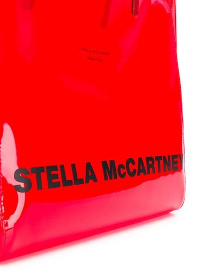Shop Stella Mccartney Logo Print Small Tote In Red
