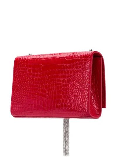 Shop Saint Laurent Kate Tassel Detailed Bag In Red