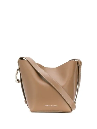 Shop Rebecca Minkoff Mini Kate Bucket Bag In Neutrals