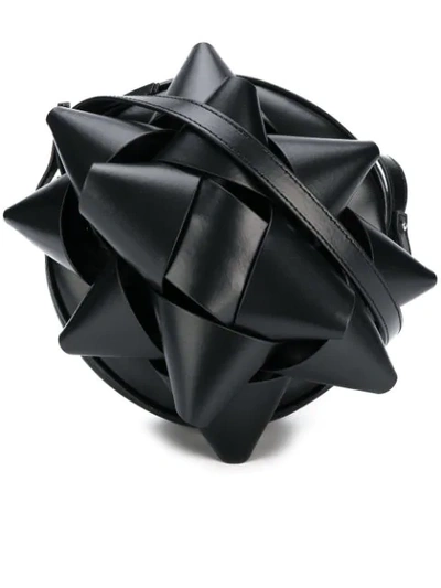 Shop Mm6 Maison Margiela Gift Bow Shoulder Bag In Black