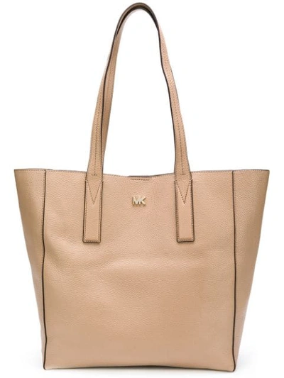 Shop Michael Michael Kors Leather Tote Bag In Neutrals