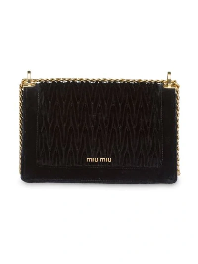 Shop Miu Miu 'miu Confidential' Matelassé-schultertasche In Black