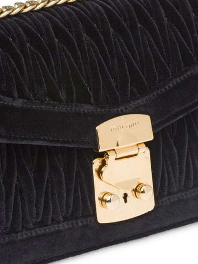 Shop Miu Miu 'miu Confidential' Matelassé-schultertasche In Black