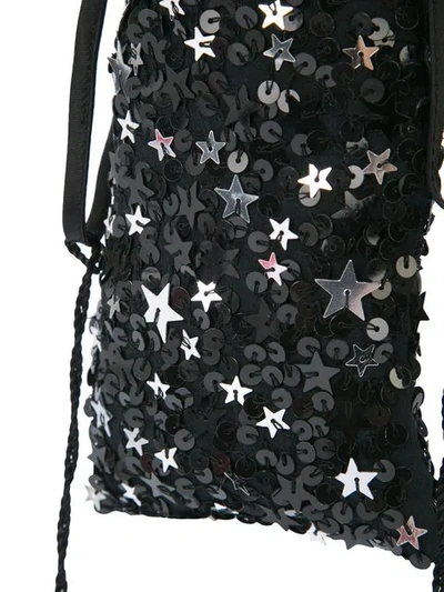 Shop Attico Sequin Embellished Mini Bag In Black