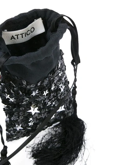 Shop Attico Sequin Embellished Mini Bag In Black